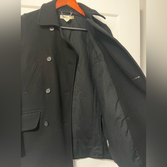 Women’s J. Crew Black Wool Pea Coat Petite Small SP S P - Picture 4 of 7